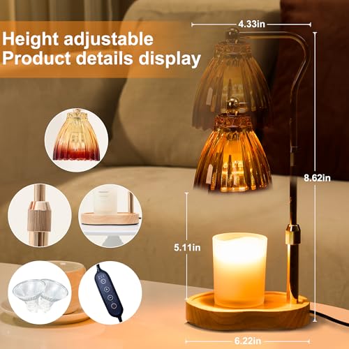 Dimmable Candle Warmer Lamp with Timer - Gold Wax Warmer