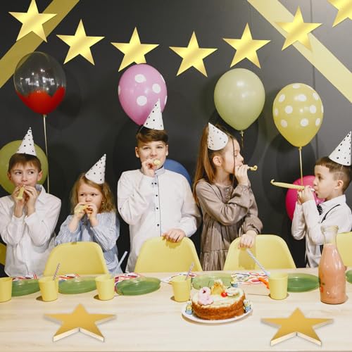 100 Pcs 6-Inch Gold Star Cutouts - Double-Sided Glitter Paper Stars