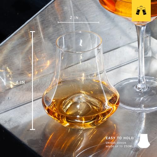 LEMONSODA Whiskey Snifter Glasses Set of 4, 8.5 oz Old Fashioned Spirits Glasses