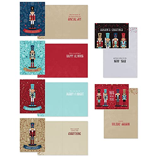 Canopy Street Nutcracker Holiday Card Pack (24) with White Envelopes — 6 Nostalgic Designs, 4 5/8 x 6 1/4