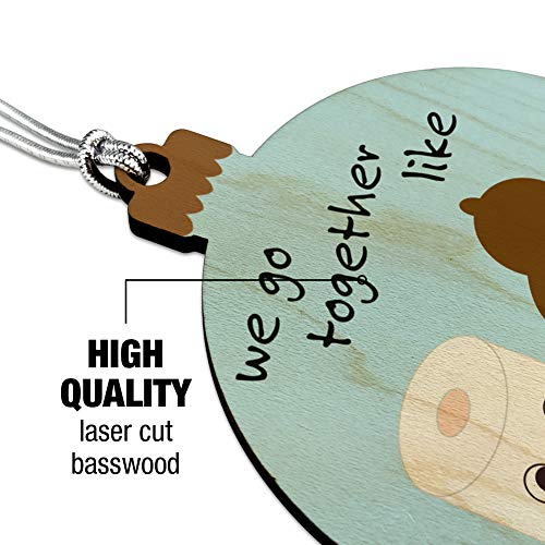 Graphics & More Funny Christmas Tree Ornament — Toilet Paper & Poop Like Friends Wood Decor