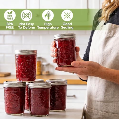 70mm Regular Mouth Mason Jar Lids - 48 Pack Airtight Canning Lids