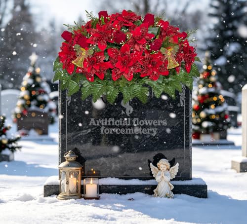 Artificial Cemetery Flowers for Graves Christmas Memorial Wreaths