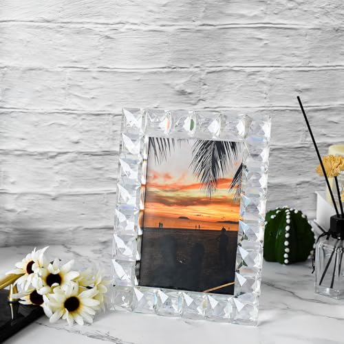 kitCom 5x7 Crystal Photo Frame Grid Diamond Craft Keepsake Wedding Display