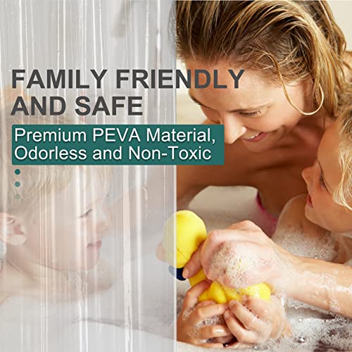 AmazerBath Clear Plastic Shower Curtain Liner 72x72 Heavy Duty PEVA