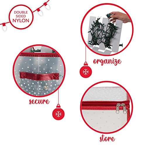 Simplify 500 Lights Red Christmas Light Organizer Box with 5 Dividers