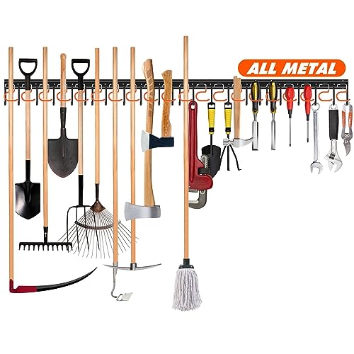 68-Inch All Metal Garden Tool Organizer Wall Mount Garage Storage