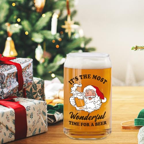 Arsemica Most Funny Christmas Beer Glass 16oz Holiday Mug for Men & Women, Stocking Stuffer