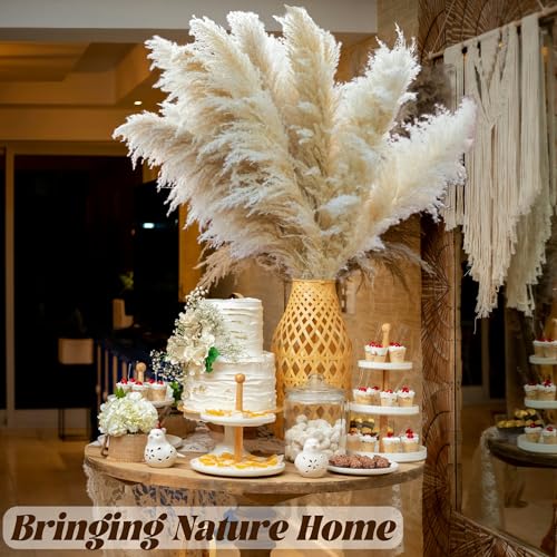 40pcs 40-Inch Tall Pampas Grass Stems for Boho Floor Vase Decor