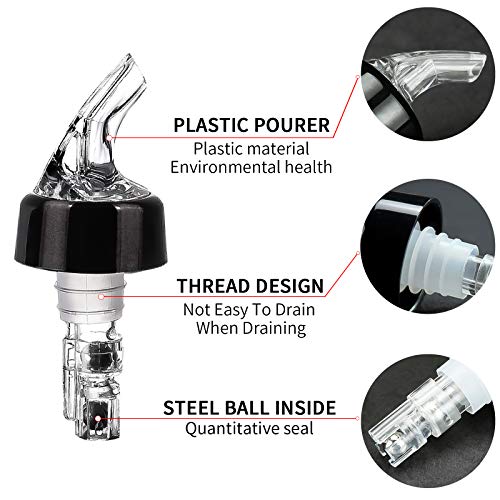 LINALL Clear 12 Pack Automatic Liquor Bottle Pourers 1oz Shot Measure for Home Bar