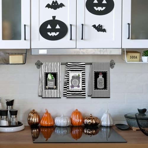 Halloween Nightmare Before Christmas Kitchen Towels, 3-Pack Funny Dish Cloths & Hand Towels