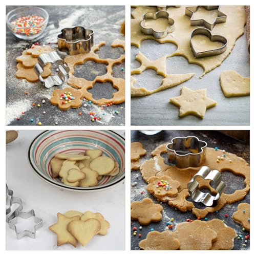 Amzlysdok Silver-Gray 30-Piece Mini Cookie Cutter Set - Small Stainless Steel Shapes & Sizes for Baking & Crafts