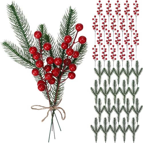 Norme 40 Pcs Christmas Floral Pick Set - Elegant Style for Gift Wrapping