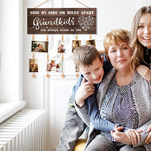 Rustic Wood Hanging Photo Display for Grandma, Nana Picture Frame Gift