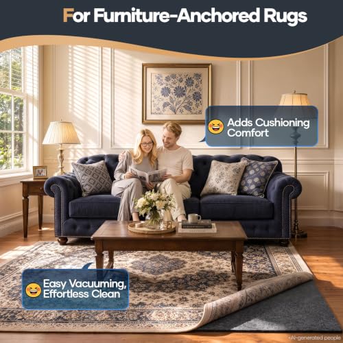 Felt Rug Pad 6x9 Ft, 1/4 Inch Thick Cushioned Carpet Underlay for Hard Floors