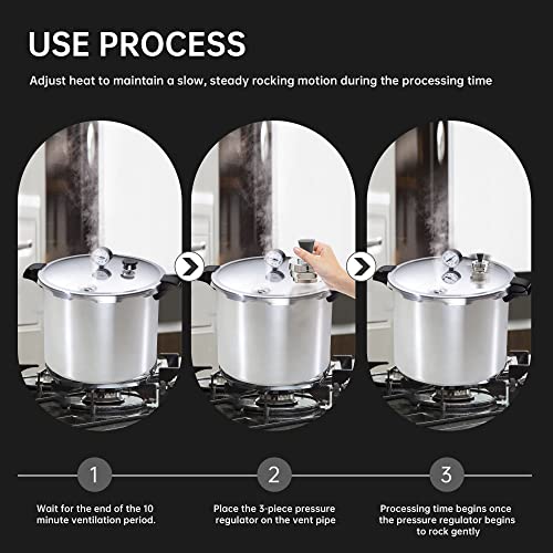 3-Piece Pressure Regulator Set for Pressure Cooker 5-10-15 lb Adjustment