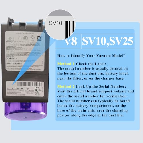 BOTKK 10000mAh Replacement Battery for Dyson V8 SV10 Cordless Vacuum