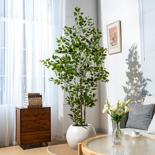 7ft Artificial Ficus Tree - Realistic Faux Plant for Home Decor