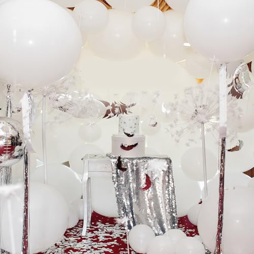 Rubfac 135pcs White Balloon Garland Arch Kit - Assorted Sizes