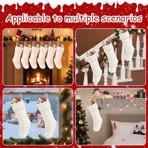 18-Inch Cable Knit Christmas Stockings - Classic Holiday Decor for Mantel