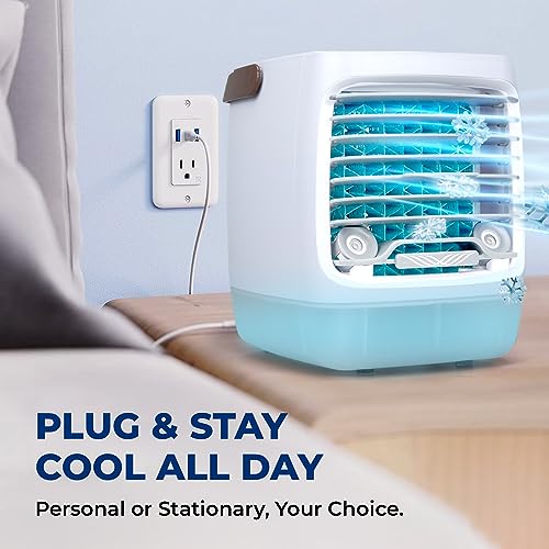 Portable Evaporative Air Cooler 4-Speed Personal Swamp Cooler and Humidifier