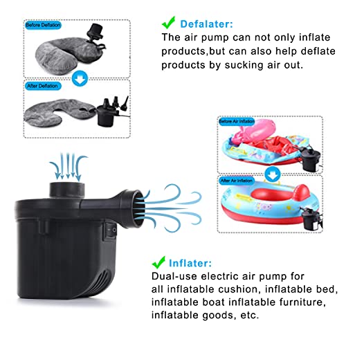 Portable Electric Air Pump for Inflatables - AC/DC Quick Inflator Deflator