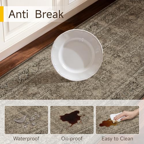 2-Piece Anti-Fatigue Kitchen Mat Set, Waterproof Cushioned Standing Rugs