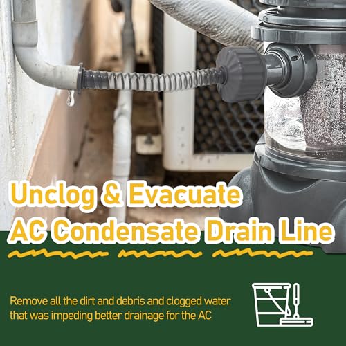 AC Drain Line Cleaner Wet Vac Attachment for Unclogging PVC Pipes