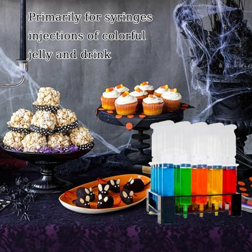 Euoloar 125 Pack 10ml Reusable BPA-Free Syringes for Party Desserts, Jelly & Pudding - Halloween, Christmas, Birthday Supplies