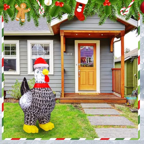 Ceenna 5ft Lighted Christmas Inflatable Luhua Chicken Decor - Indoor Outdoor Festive Yard Decor