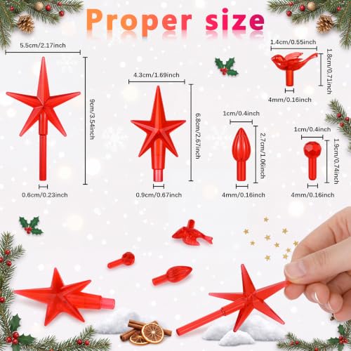 Riakrum 186 Pcs Ceramic Christmas Tree Replacement Lights Set - Red, Stylish