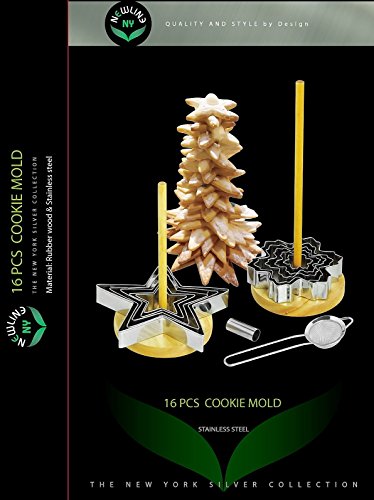 16 Pcs Star Shaped Cookie Mold Set for Christmas Tree Decorations