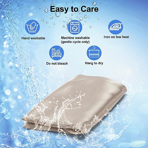 Satin Cervical Pillowcase for Contour Pillows, 24 x 16 Inch Champagne