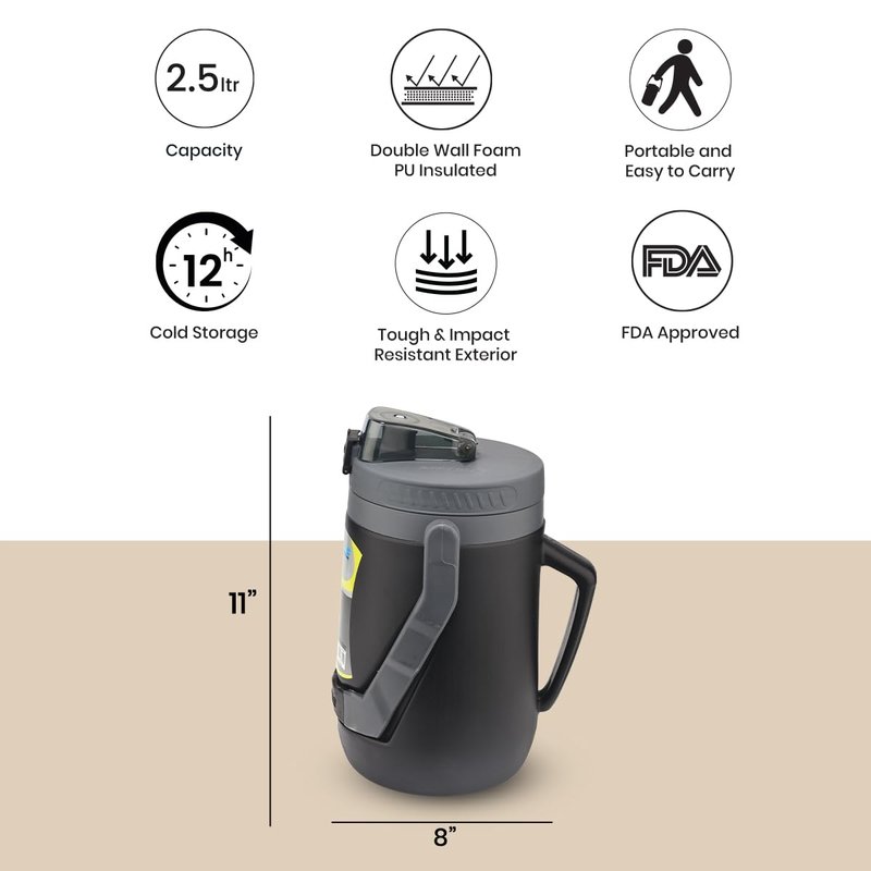 Reusable Leakproof 85oz Portable Water Jug - Ideal for Camping, Picnics, Hiking