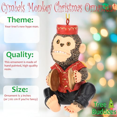 Tree Buddees Retro Wind-Up Monkey Christmas Ornament - Funny Holiday Decor
