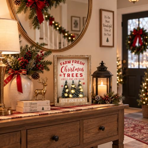 Eternhome Christmas Lighted Tabletop Decor with 6H On/18H Off Timer