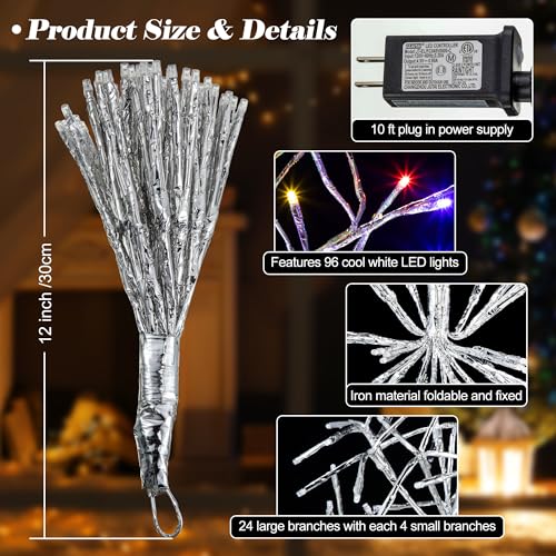 Hiboom 3-Pack Starburst Snowflake Christmas Lights - Outdoor LED Holiday Decor
