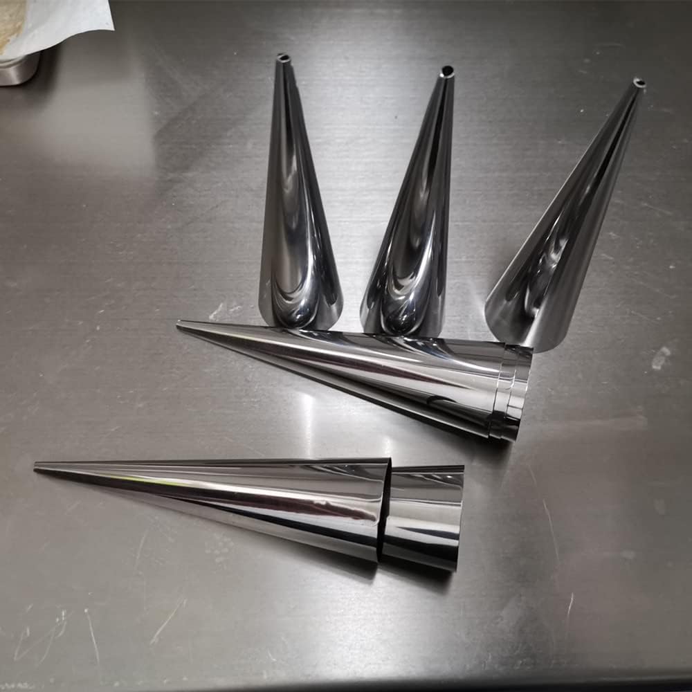Skiennix Baking Cones - 6Pcs Stainless Steel Spiral Croissant Tubes | 5.5 Inch Pastry Molds