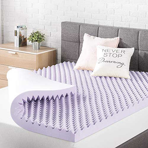Best Price Mattress 3-Inch Lavender Egg Crate Memory Foam Topper - Twin