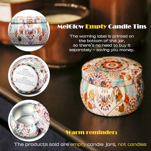 24 Pack Empty Candle Tins 3 oz with Lids & Wicks for DIY