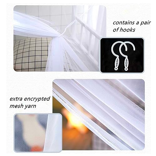 8-Corner Bed Canopy Curtain Pink Mosquito Netting for Single to King Beds