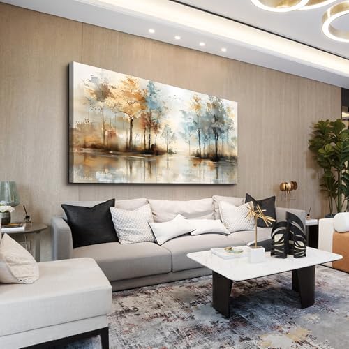 Abstract Tree Canvas Wall Art, 30x60 Inch Large Framed Painting for Home