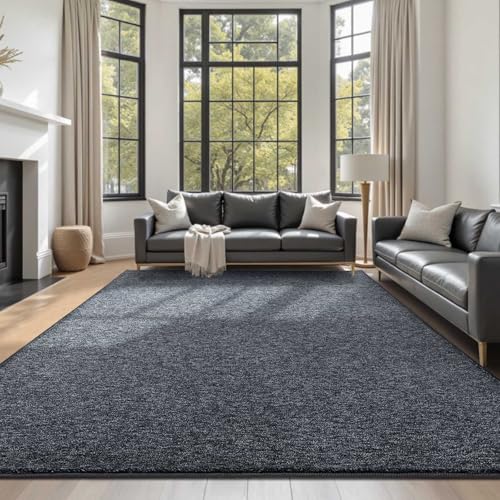5x7 Grey Area Rug, Non-Slip Washable Soft Low-Pile Carpet for Living Room