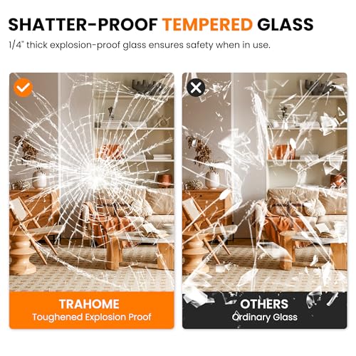 Full Length Floor Mirror 56"x15" - HD Shatterproof Body Mirror with Stand