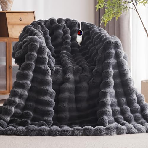 Electric Heated Blanket Throw with 10 Heat Levels & Auto-Off