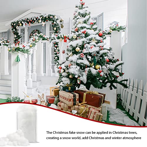 Artificial Snow Fluff Decor - Flame-Resistant Fake Cotton Snow (5.6 oz)