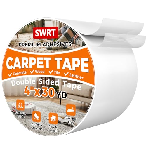 Double Sided Carpet Tape, 4 Inch x 30 Yards Heavy Duty Anti-Slip Rug Grip