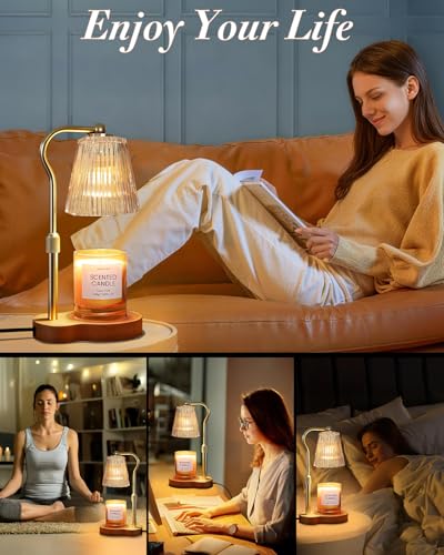 Candle Warmer Lamp with Adjustable Height & Timer, Eco-Friendly Wax Melt Warmer