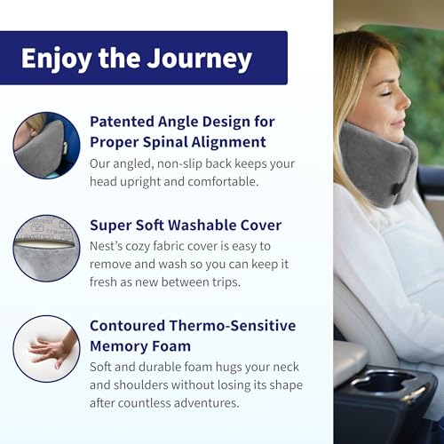 Memory Foam Travel Neck Pillow - Ergonomic Support for Long Flights