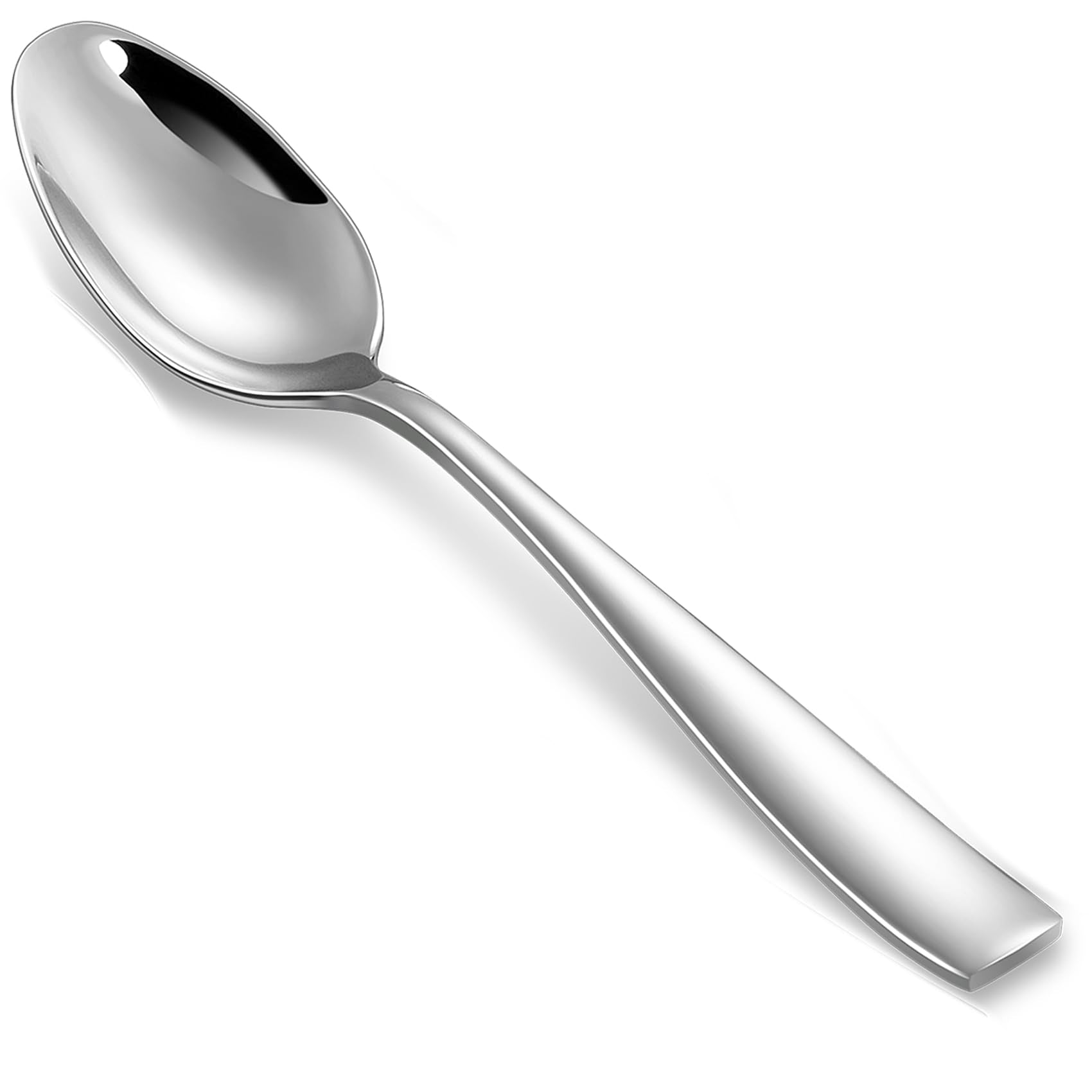 KEAWELL Premium 4-Piece Louis Spoon Set, 18/10 Stainless Steel, Squared Edge, Smooth Finish, Dishwasher Safe (6.4" Teaspoon)